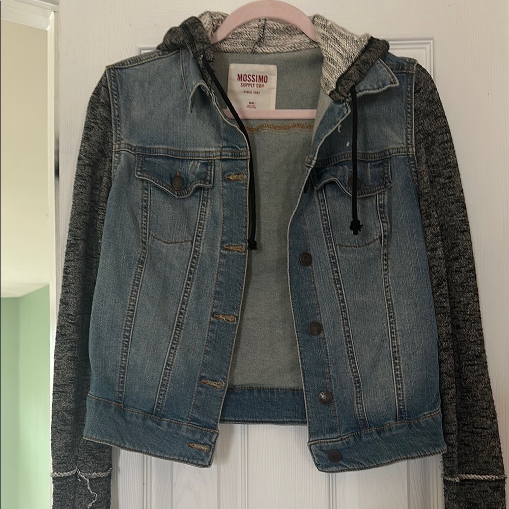 Mossimo Denim Jacket with Gray Sleeves